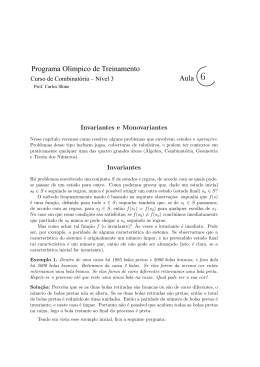 Aula 06 - Invariantes e Monovariantes