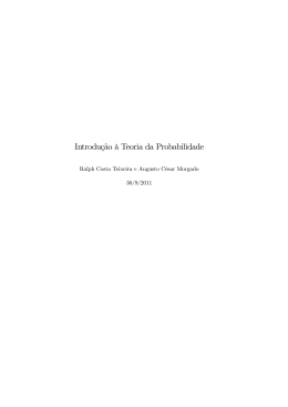 Introdu&ccedil;&atilde;o &agrave; Teoria da Probabilidade