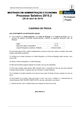 Processo Seletivo 2015.2