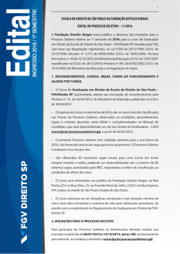 Edital Direito 2016.1 - Vestibular FGV