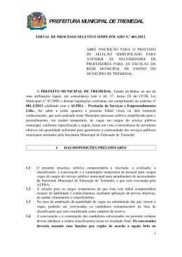 PREFEITURA MUNICIPAL DE TREMEDAL