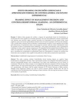 efeito framing em decis&otilde;es gerenciais e aprendizado