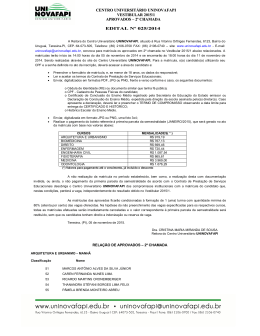 2&deg; Chamada - Uninovafapi