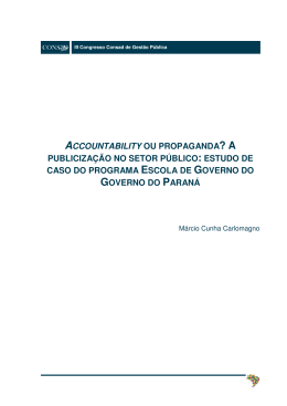 accountability ou propaganda? a publicização no setor público