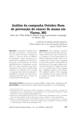 An&aacute;lise da campanha Outubro Rosa de preven&ccedil;&atilde;o do - CCH