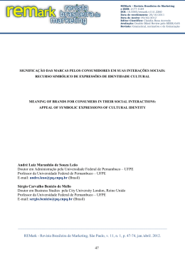 Vers&atilde;o de Impress&atilde;o - Revista Brasileira de Marketing