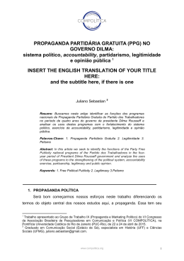 Propaganda partid&aacute;ria gratuita e accountability no