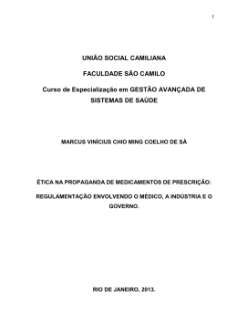&eacute;tica na propaganda de medicamentos de prescri&ccedil;&atilde;o