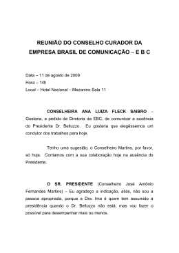 REUNIÃO DO CONSELHO CURADOR DA