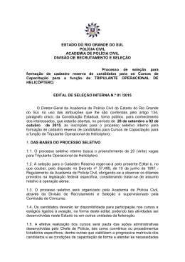 Edital n&ordm; 001/2015 de Sele&ccedil;&atilde;o Interna para Tripulante Operacional
