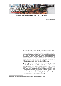 uso da for&ccedil;a na forma&ccedil;&atilde;o do policial civil