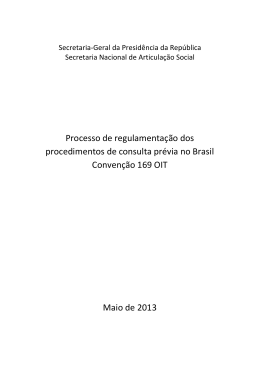 Processo de regulamenta&ccedil;&atilde;o dos procedimentos de consulta