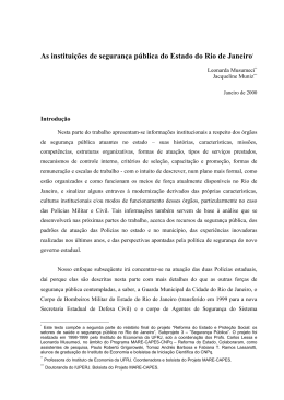 As instituições de segurança pública do Estado do Rio de