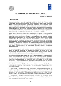 Governos locais e seguran&ccedil;a cidad&atilde;