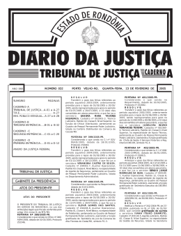 TRIBUNAL 23-02-2005 - Tribunal de Justi&ccedil;a de Rond&ocirc;nia