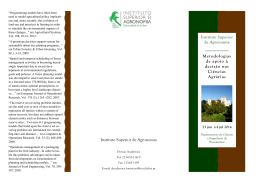 Panfleto de divulgação - Instituto Superior de Agronomia