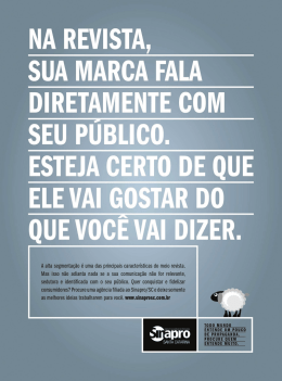 na revista, sua marca fala diretamente com seu publico. esteja certo