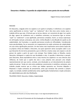 Descartes e Hobbes: A quest&atilde;o da subjetividade como ponto de