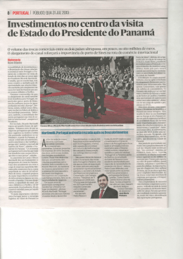 Investimentos no centro da visita de Estado do Presidente do Panama