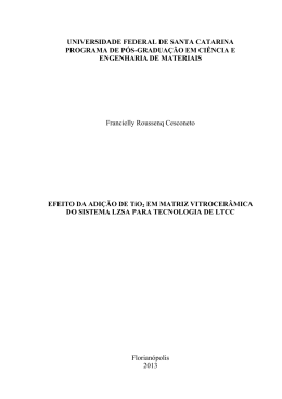 Efeito da adi&ccedil;&atilde;o de Ti02 em matriz vitrocer&acirc;mica do sistema LZSA