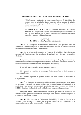 lei complementar n - C&acirc;mara Municipal da Est&acirc;ncia Balne&aacute;ria de