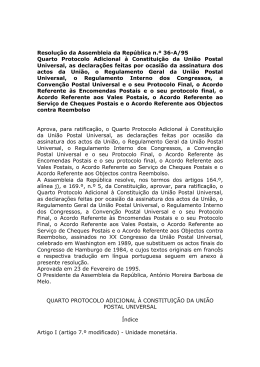 Quarto Protocolo Adicional &agrave; Constitui&ccedil;&atilde;o da Uni&atilde;o Postal Universal
