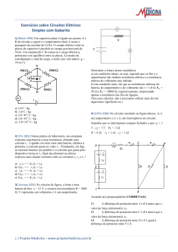 Exerc&iacute;cios sobre Circuitos El&eacute;tricos Simples com