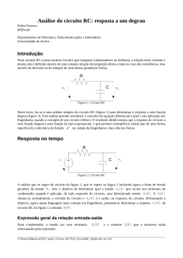 An&aacute;lise do circuito RC: resposta a um degrau