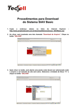 Procedimentos para do Sistema SIAV Basic