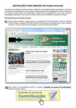 INSTRU&Ccedil;&Otilde;ES PARA EMISS&Atilde;O DE GUIAS AVULSAS