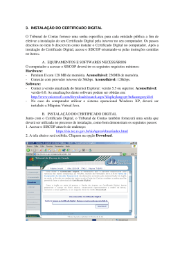 3. INSTALA&Ccedil;&Atilde;O DO CERTIFICADO DIGITAL O Tribunal de