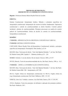 PROGRAMA DE DISCIPLINA HERMEN&Ecirc;UTICA E JURISDI&Ccedil;&Atilde;O