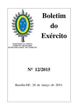 Boletim do Ex&eacute;rcito - Secretaria-Geral do Ex&eacute;rcito