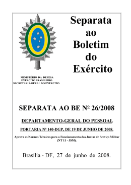 Separata ao Boletim do Ex&eacute;rcito - Prefeitura Municipal de Cajobi-SP