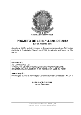 PROJETO DE LEI N.º 4.320, DE 2012