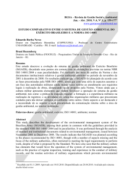 RGSA &ndash; Revista de Gest&atilde;o Social e Ambiental Jan. - Abr