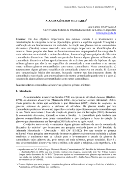 1 ALGUNS G&Ecirc;NEROS MILITARES Luiz Carlos TRAVAGLIA