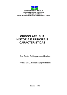 Chocolate - BDM - Universidade de Brasília