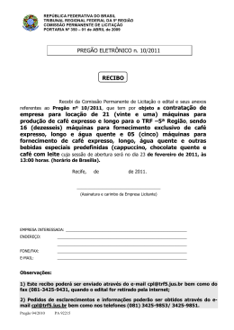 Edital Preg&atilde;o 10-2011 - Tribunal Regional Federal da 5&ordf; Regi&atilde;o