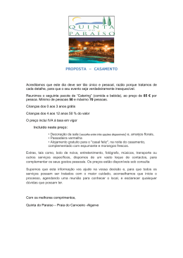 PROPOSTA – CASAMENTO - Quinta do Paraiso resort
