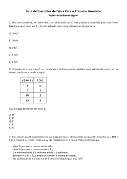 Lista de Exercícios de Física Para o Primeiro Simulado