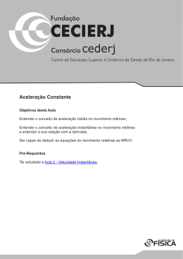 Aula 3 Acelera&ccedil;&atilde;o Constante Acelera&ccedil;&atilde;o Constante