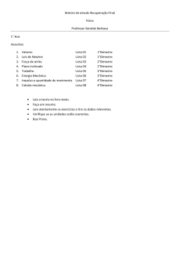 Roteiro de estudo Recupera&ccedil;&atilde;o Final F&iacute;sica Professor Geraldo