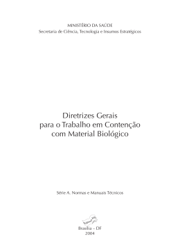 Diretrizes Gerais para o Trabalho em Contenção com