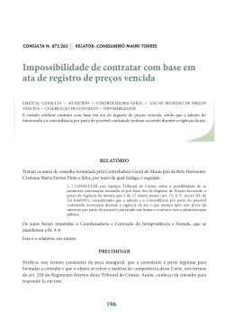 Impossibilidade de contratar com base em ata de