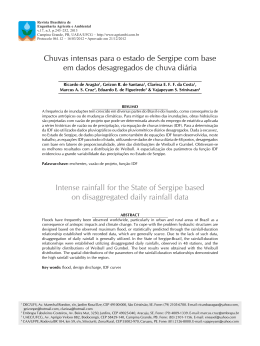 Chuvas intensas para o estado de Sergipe com base em