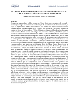1 OS CARGOS DE LIVRE NOMEA&Ccedil;&Atilde;O NO BRASIL