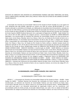 ESTATUTO DO SINDICATO DOS DOCENTES DE