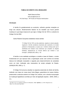 FAM&Iacute;LIA NO DIREITO CIVIL BRASILEIRO