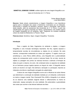 SEMI&Oacute;TICA, SEMIOSE E SIGNO: an&aacute;lise s&iacute;gnica de uma